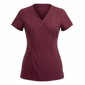 Stretch Mock-Wrap Scrub Top — Trident Lab Coats